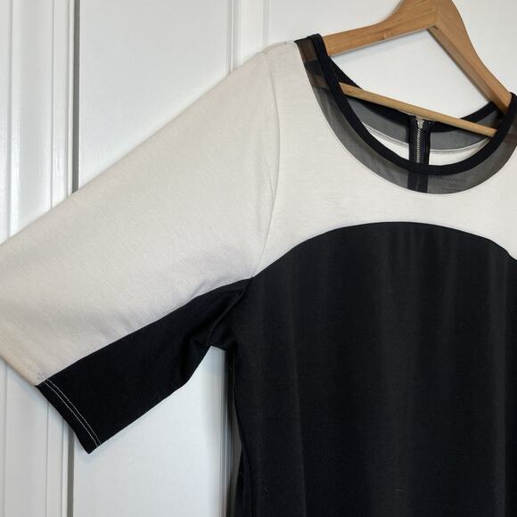 Lane Bryant Short Sleeve Top Blouse White Black Office Career Business Sz 18/20 - Picture 5 of 8